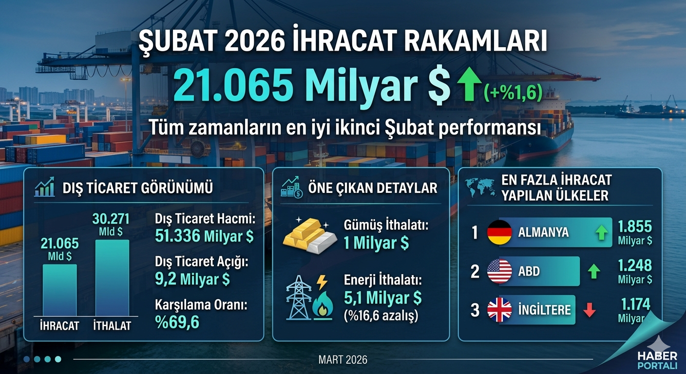 Şubat 2026 Türkiye İhracat Rakamları